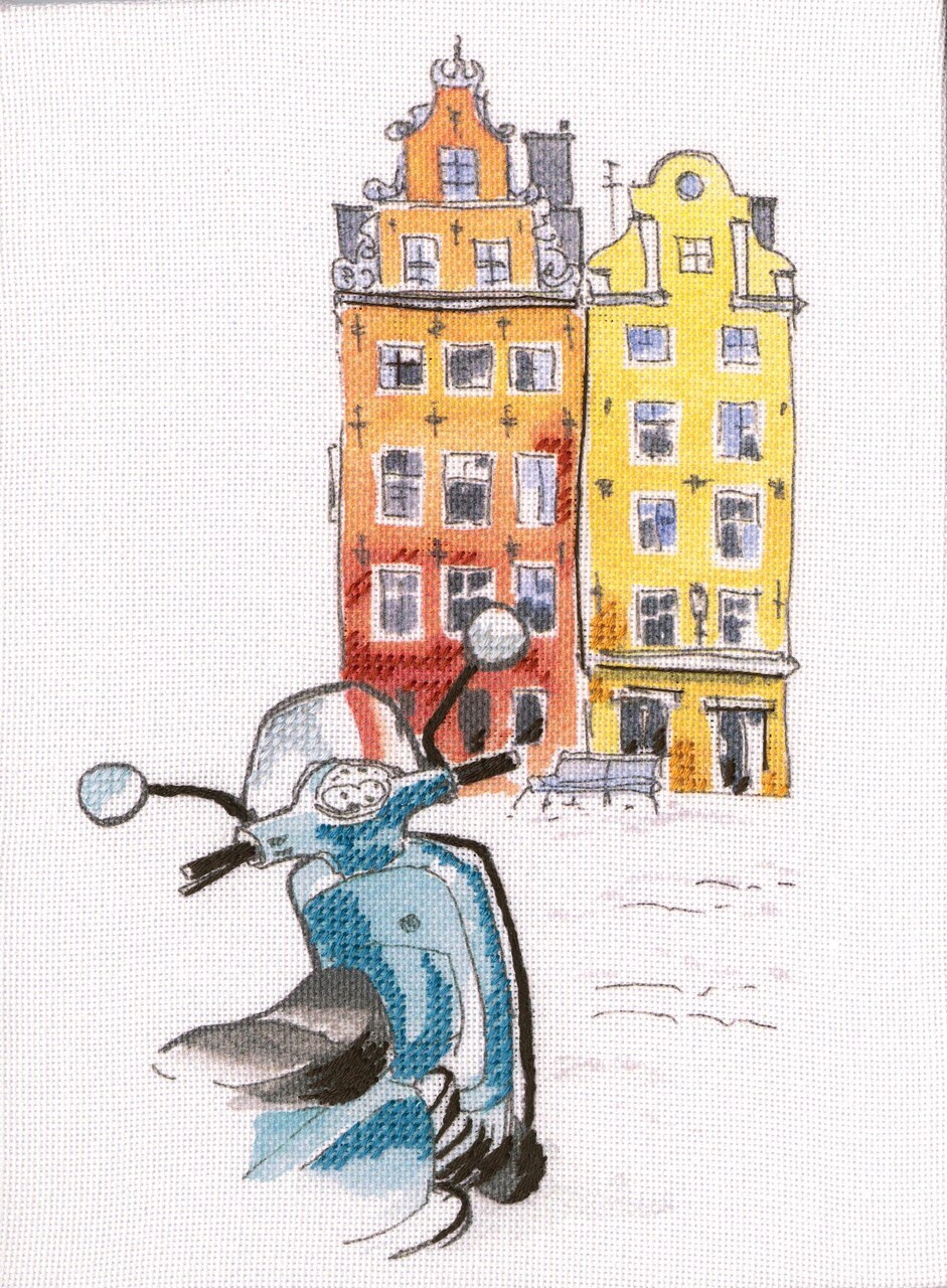 Cross-stitch Kit with printed background "Paint by Threads" DT-M014